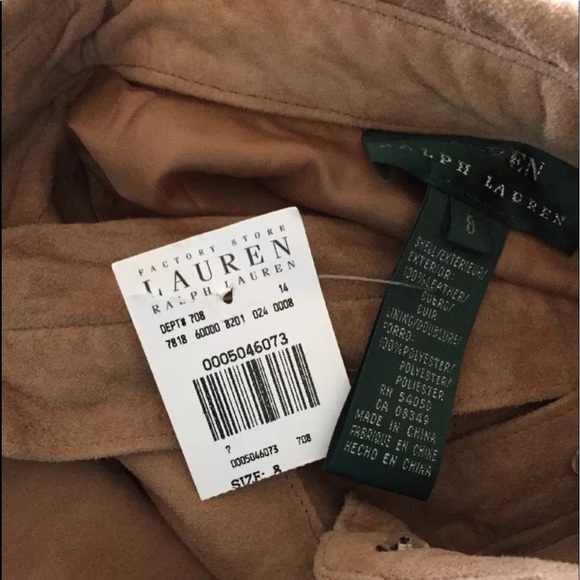 RALPH LAUREN Western Equestrian Glove Soft Suede Leather Coat Dress 8 RARE NWT!! - Picture 5 of 13